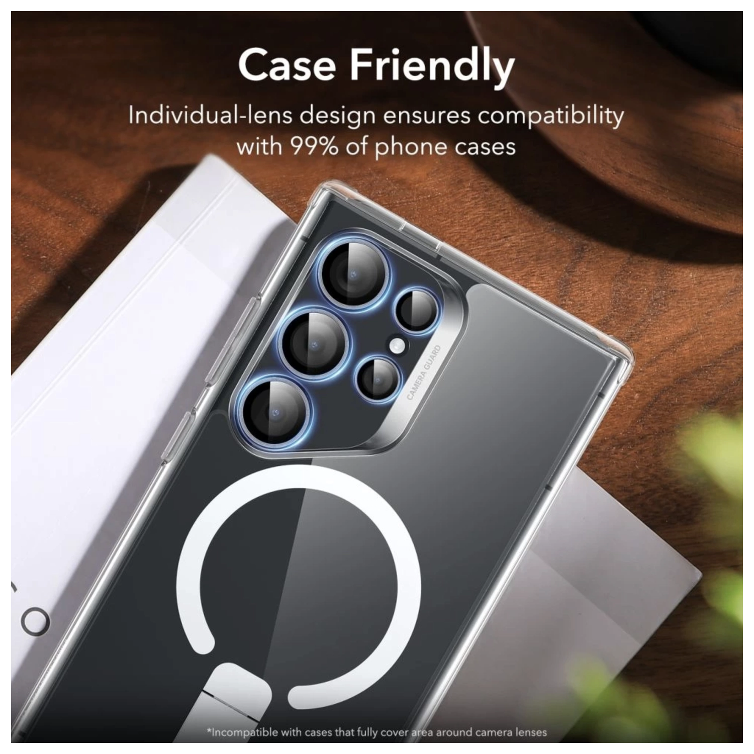 ESR Samsung Galaxy S24 Ultra Camera Lens Protector Zwart afbeelding 5