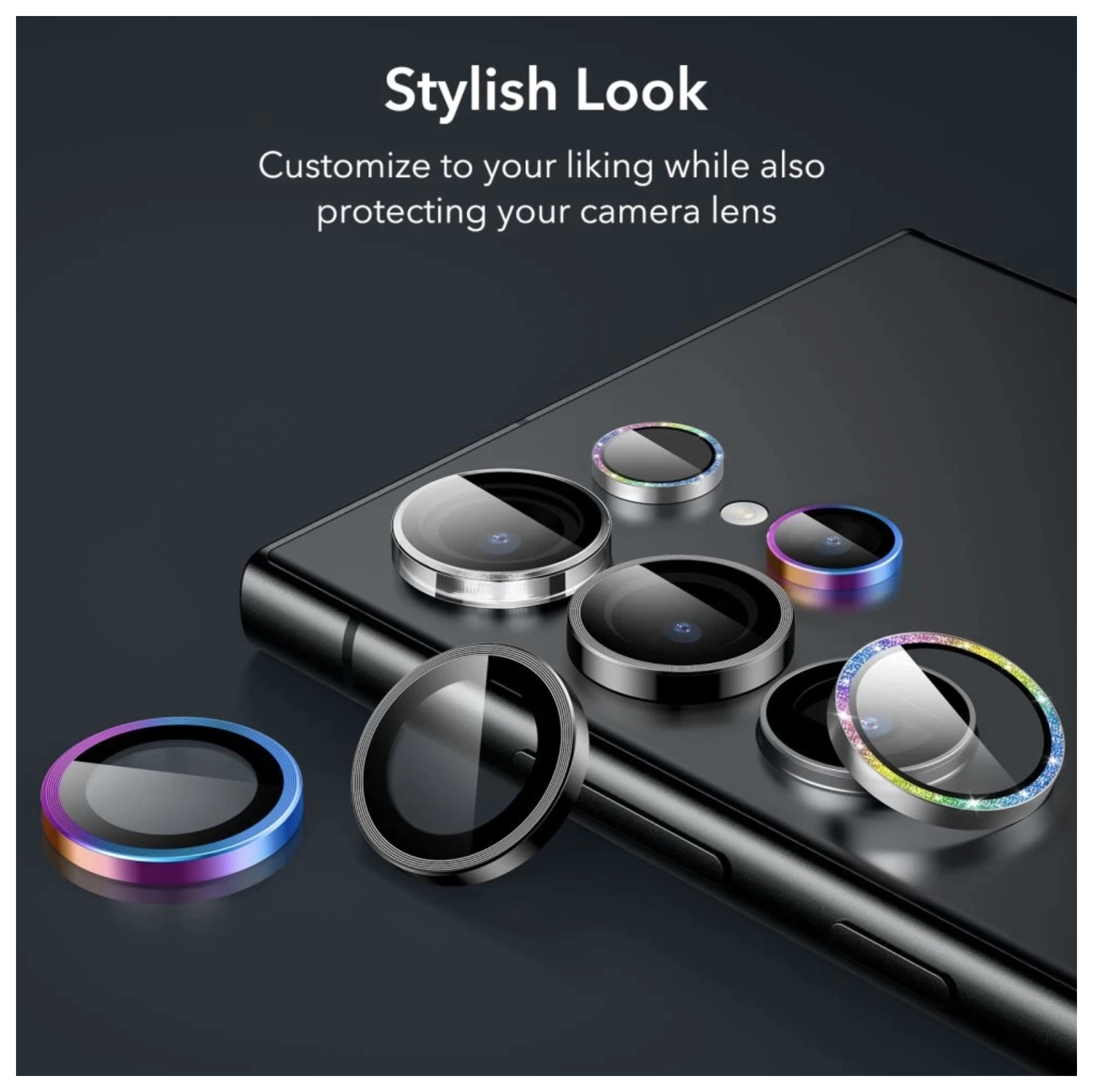 ESR Samsung Galaxy S24 Ultra Camera Lens Protector Zwart afbeelding 11
