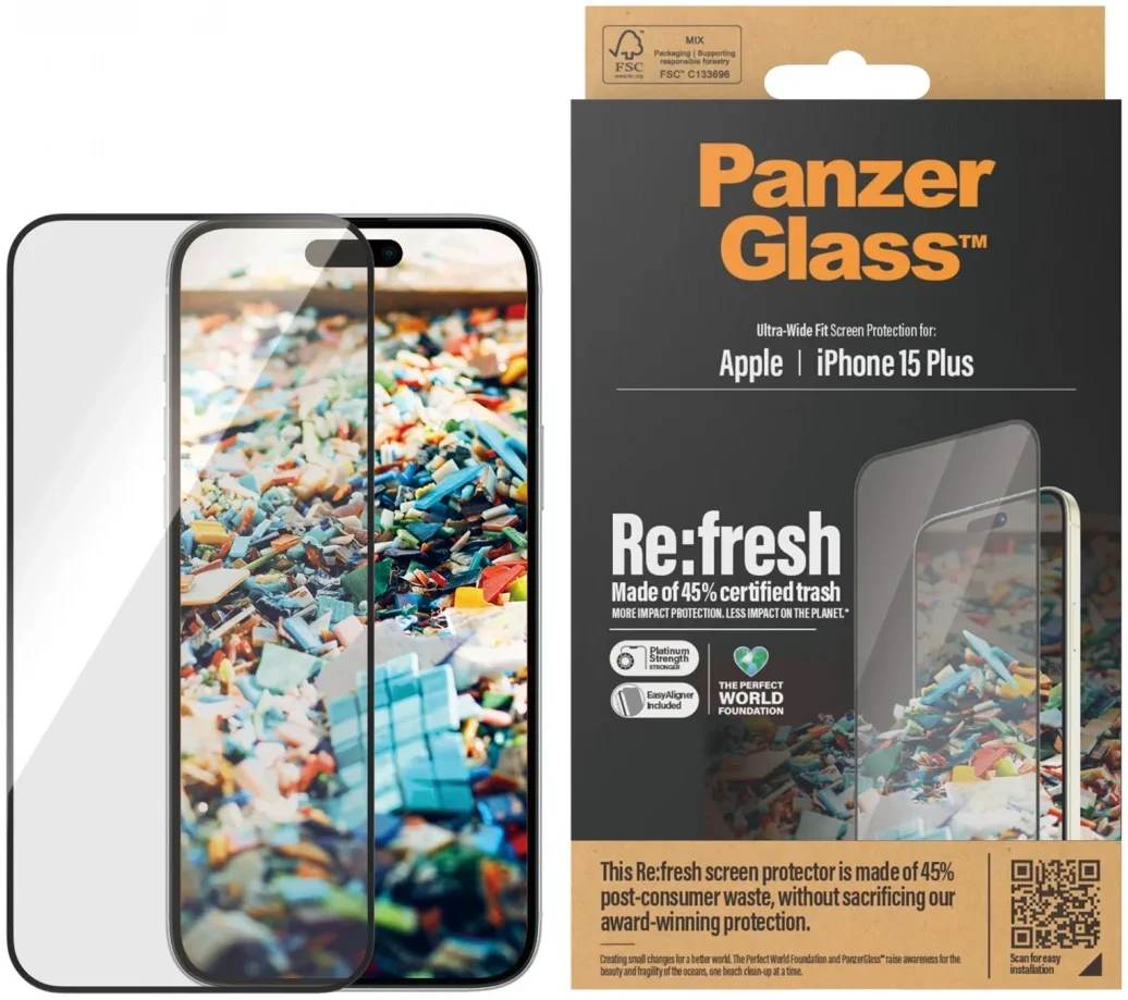 PanzerGlass Refresh Ultra-Wide iPhone 15 Plus Protector Easyaligner afbeelding 1