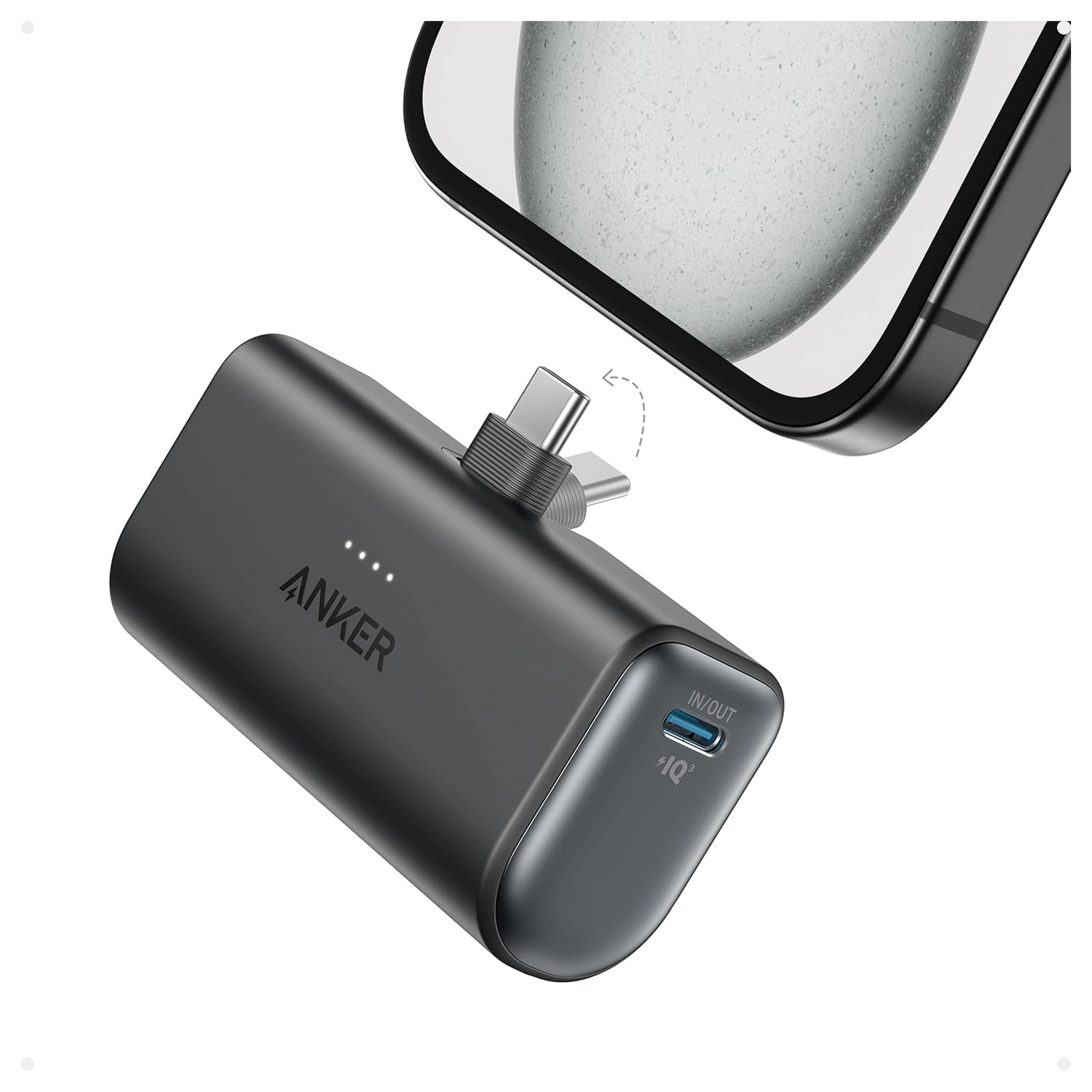 Anker Nano (22.5W) 5.000 mAh Mini Powerbank met USB-C Connector Zwart afbeelding 1