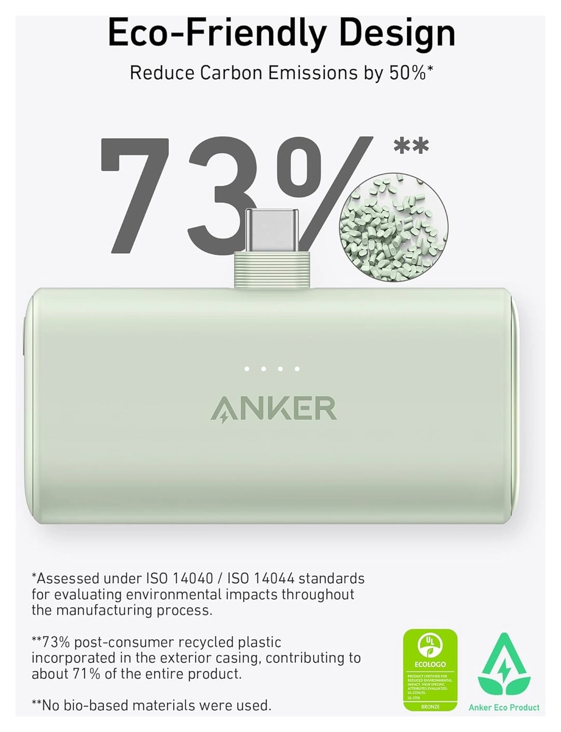 Anker Nano (22.5W) 5.000 mAh Mini Powerbank met USB-C Connector Zwart afbeelding 7