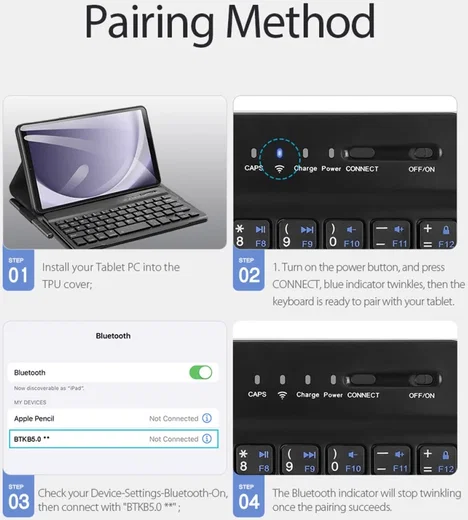 Dux Ducis Samsung Galaxy Tab A9 Hoes met Bluetooth Toetsenbord afbeelding 8