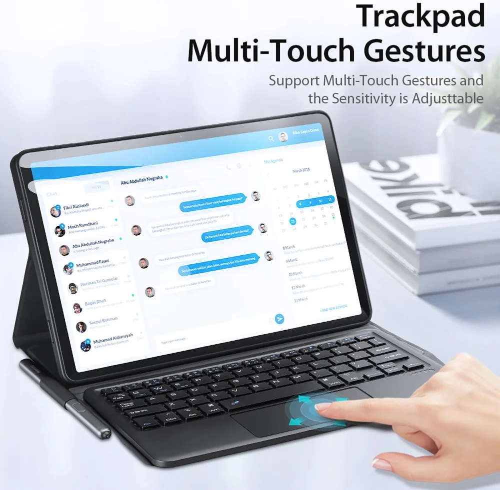 Dux Ducis Samsung Galaxy Tab A9 Plus Hoes met Bluetooth Toetsenbord afbeelding 7