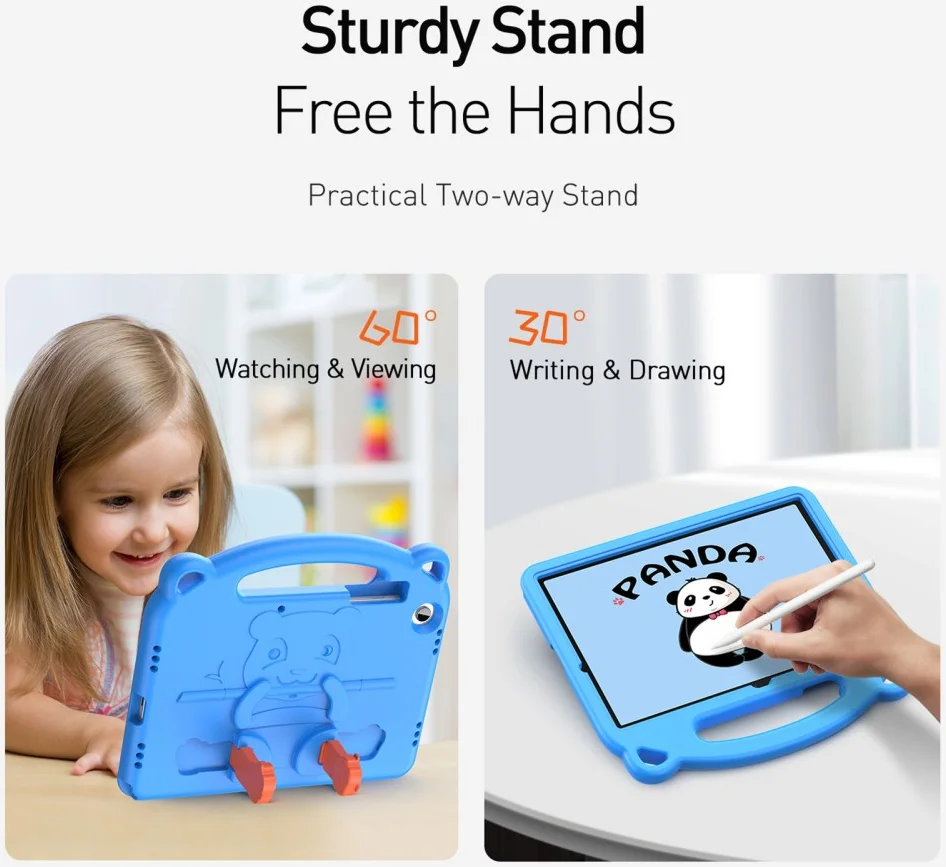 Dux Ducis Panda Samsung Galaxy Tab A11 Plus/Tab A9 Plus Kinder Tablethoes Blauw afbeelding 6