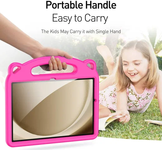 Dux Ducis Panda Samsung Galaxy Tab A11 Plus/Tab A9 Plus Kinder Tablethoes Roze afbeelding 5