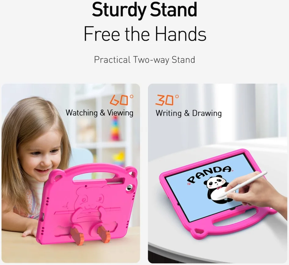 Dux Ducis Panda Samsung Galaxy Tab A11 Plus/Tab A9 Plus Kinder Tablethoes Roze afbeelding 6