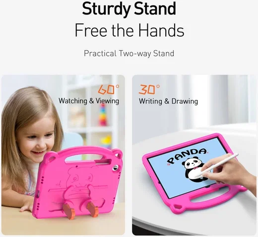 Dux Ducis Panda Samsung Galaxy Tab A11 Plus/Tab A9 Plus Kinder Tablethoes Roze afbeelding 6