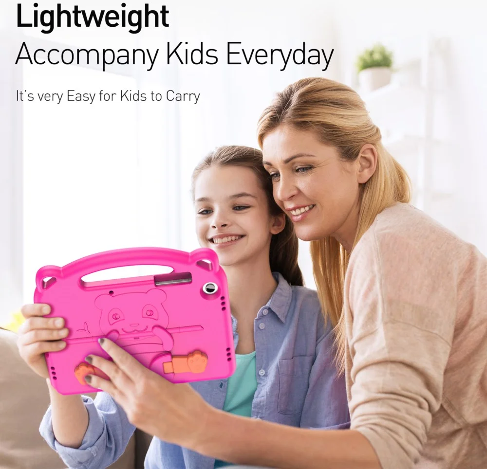 Dux Ducis Panda Samsung Galaxy Tab A11 Plus/Tab A9 Plus Kinder Tablethoes Roze afbeelding 8