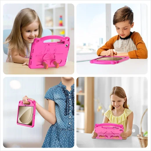 Dux Ducis Panda Samsung Galaxy Tab A11 Plus/Tab A9 Plus Kinder Tablethoes Roze afbeelding 9