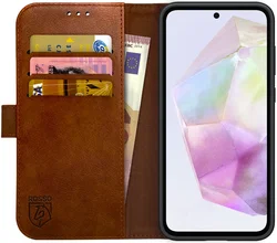 Rosso Element Samsung Galaxy A35 Hoesje Book Case Wallet Bruin afbeelding