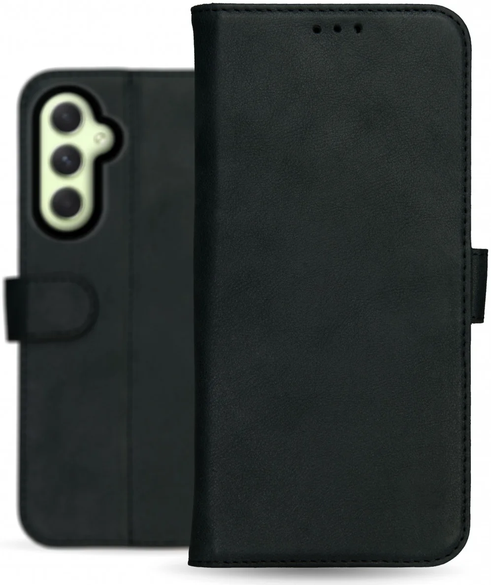 Rosso Deluxe Samsung Galaxy A35 Hoesje Echt Leer Book Case Zwart afbeelding 10