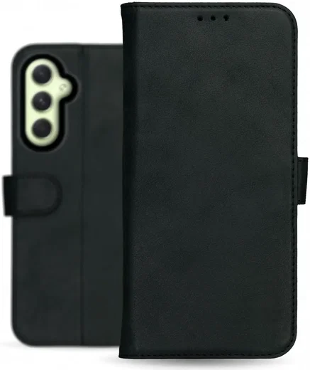 Rosso Deluxe Samsung Galaxy A35 Hoesje Echt Leer Book Case Zwart afbeelding 10