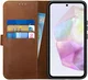 Rosso Deluxe Samsung Galaxy A35 Hoesje Echt Leer Book Case Bruin
