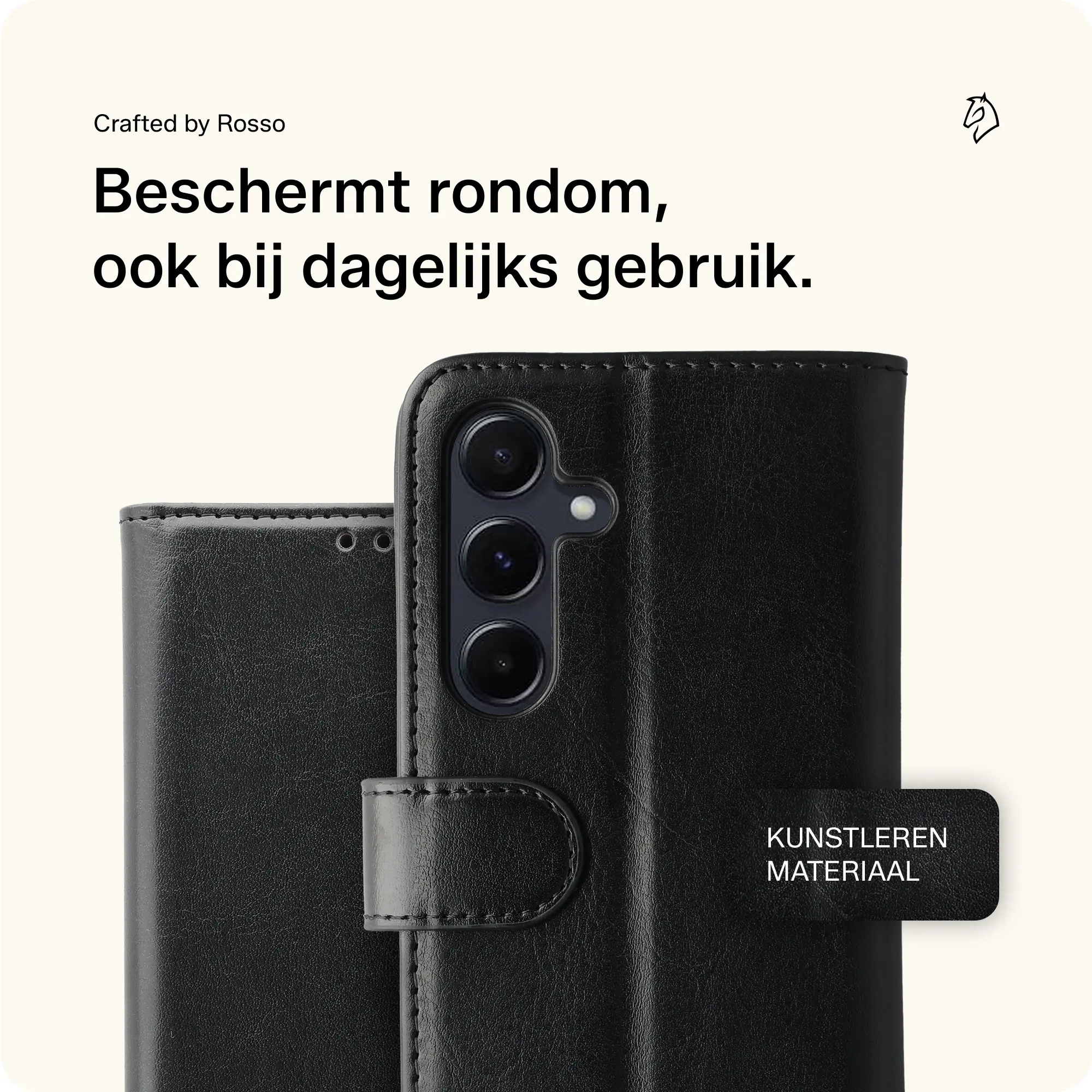 Rosso Element Samsung Galaxy A55 Hoesje Book Case Wallet Zwart afbeelding 3