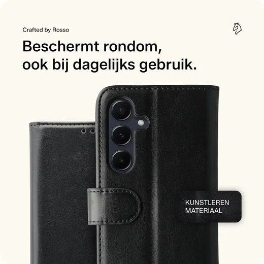 Rosso Element Samsung Galaxy A55 Hoesje Book Case Wallet Zwart afbeelding 3