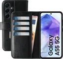 Rosso Element Samsung Galaxy A55 Hoesje Book Case Wallet Zwart