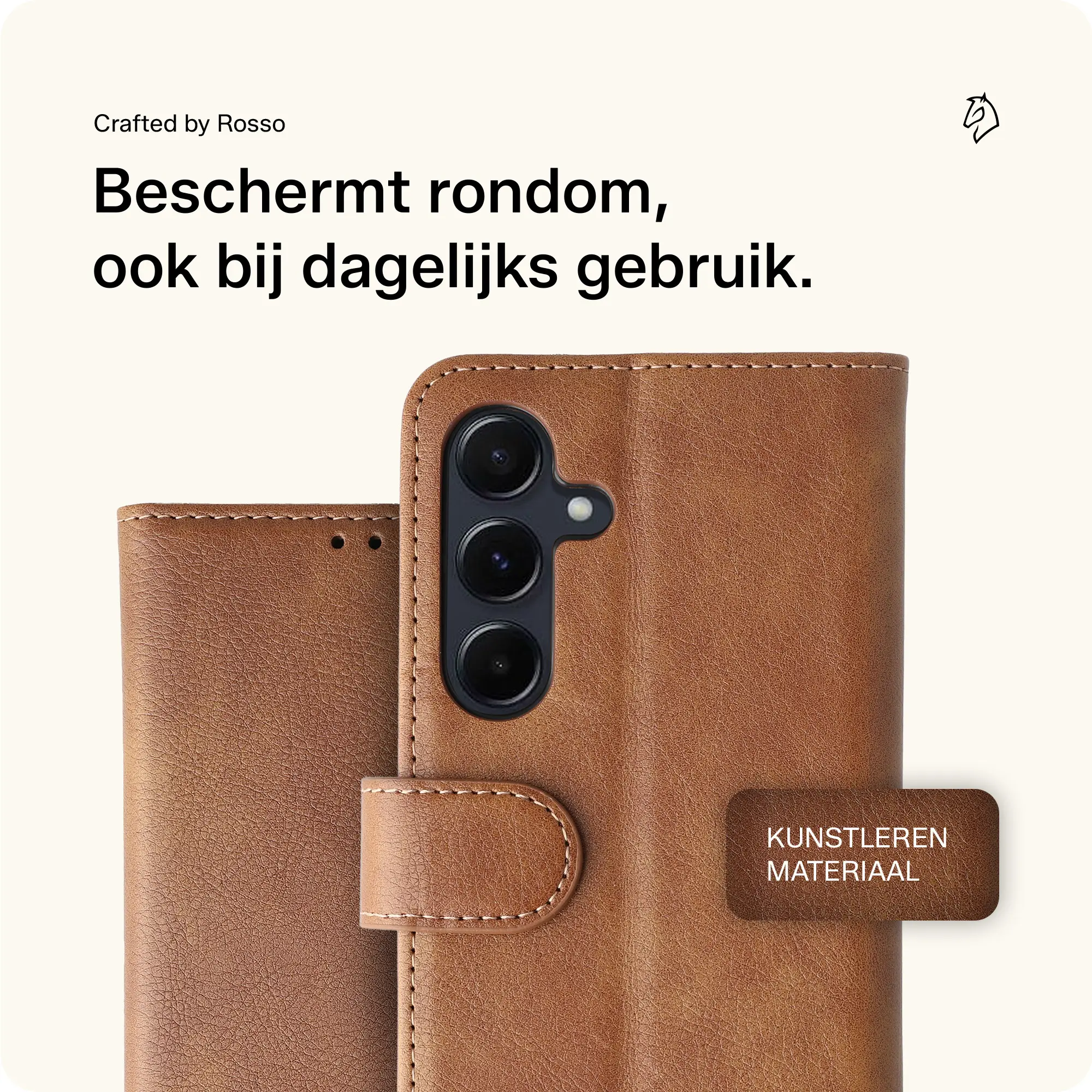 Rosso Element Samsung Galaxy A55 Hoesje Book Case Wallet Bruin afbeelding 2