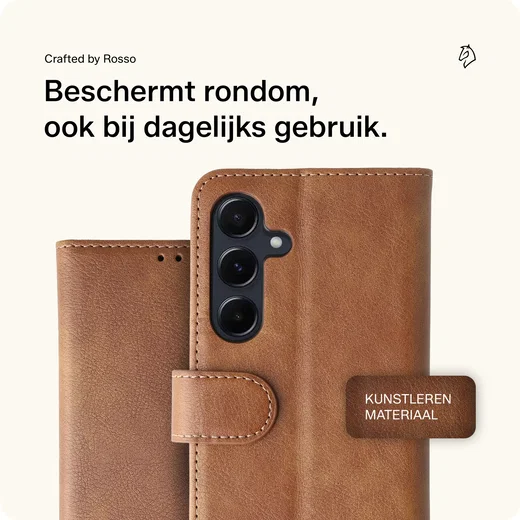 Rosso Element Samsung Galaxy A55 Hoesje Book Case Wallet Bruin afbeelding 2