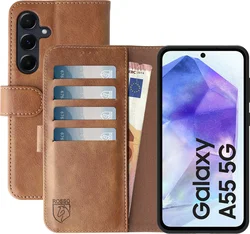 Rosso Element Samsung Galaxy A55 Hoesje Book Case Wallet Bruin afbeelding