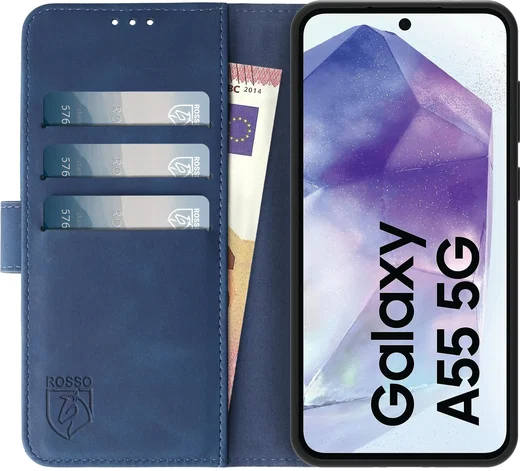 Rosso Element Samsung Galaxy A55 Hoesje Book Case Wallet Blauw afbeelding 15