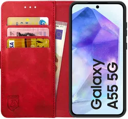 Rosso Element Samsung Galaxy A55 Hoesje Book Case Wallet Rood afbeelding