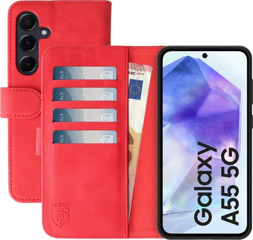 Rosso Element Samsung Galaxy A55 Hoesje Book Case Wallet Rood afbeelding 1