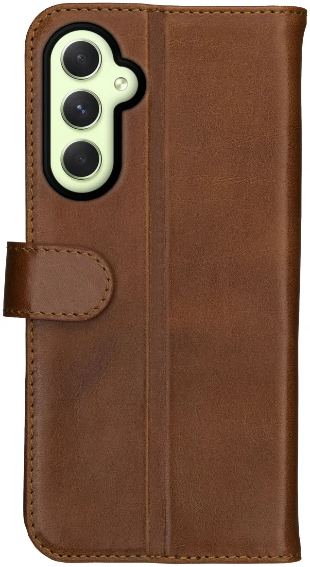 Rosso Deluxe Samsung Galaxy A55 Hoesje Echt Leer Book Case Bruin afbeelding 5