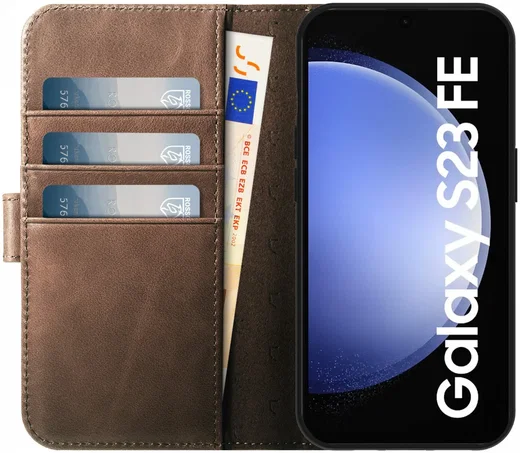 Rosso Elite Samsung S23 FE Hoesje MagSafe Book Case Leer Bruin afbeelding 4