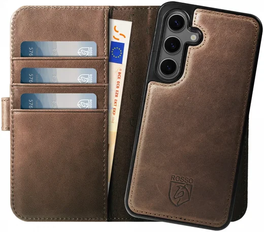 Rosso Elite Samsung S23 FE Hoesje MagSafe Book Case Leer Bruin afbeelding 1