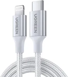 UGREEN 3A USB-C naar Apple Lightning Kabel PD 20W MFi 2M Wit afbeelding
