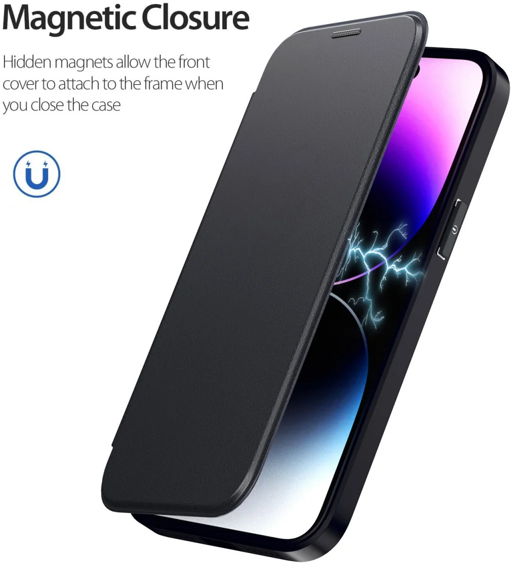 Apple iPhone 12 / 12 Pro Hoesje met MagSafe Book Case Zwart afbeelding 3