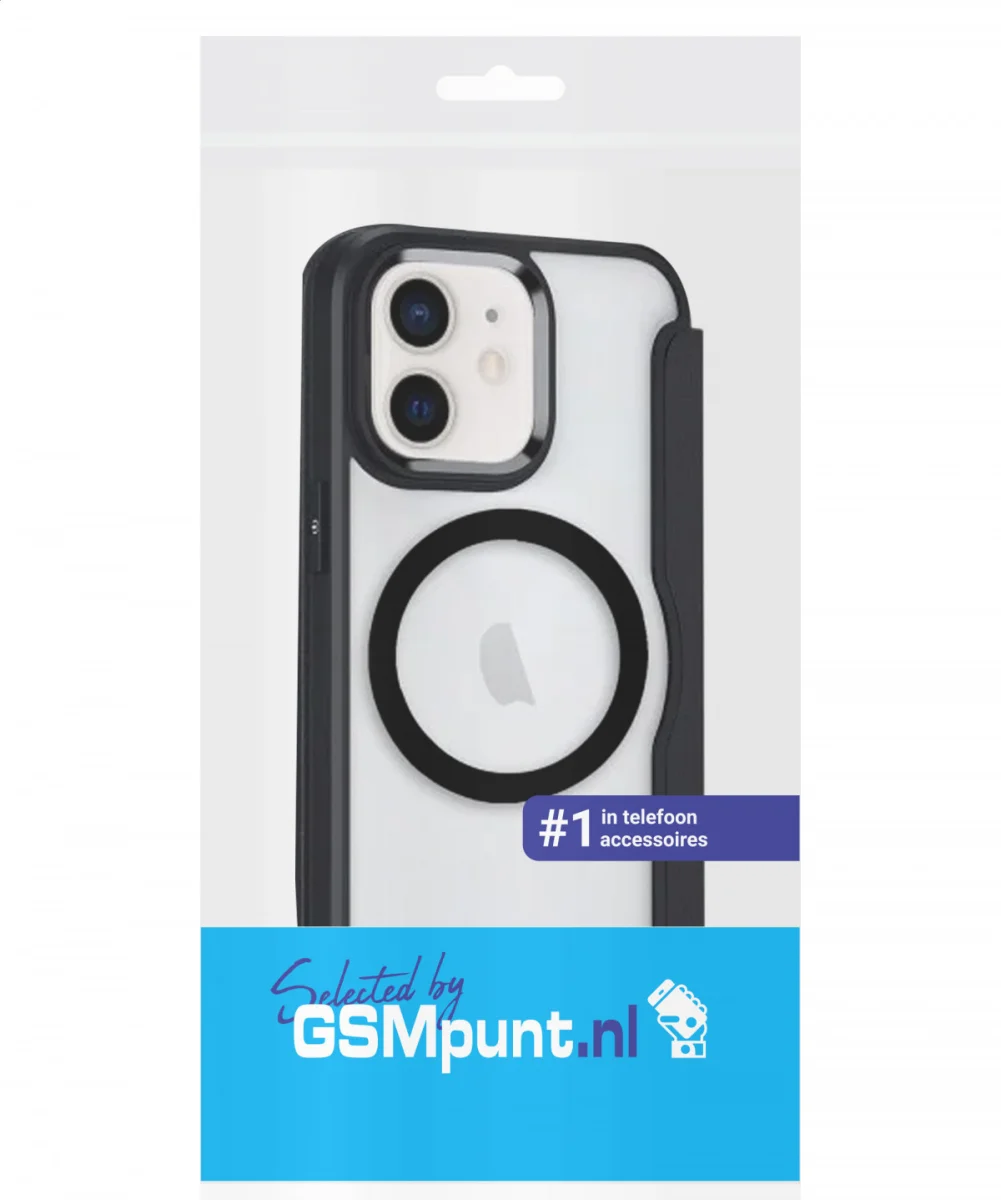 Apple iPhone 12 / 12 Pro Hoesje met MagSafe Book Case Zwart afbeelding 7