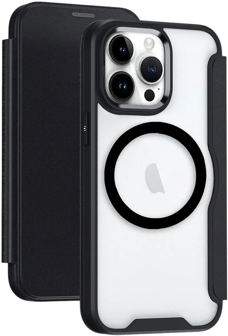 Apple iPhone 12 Pro Max Hoesje met MagSafe Book Case Zwart afbeelding 1