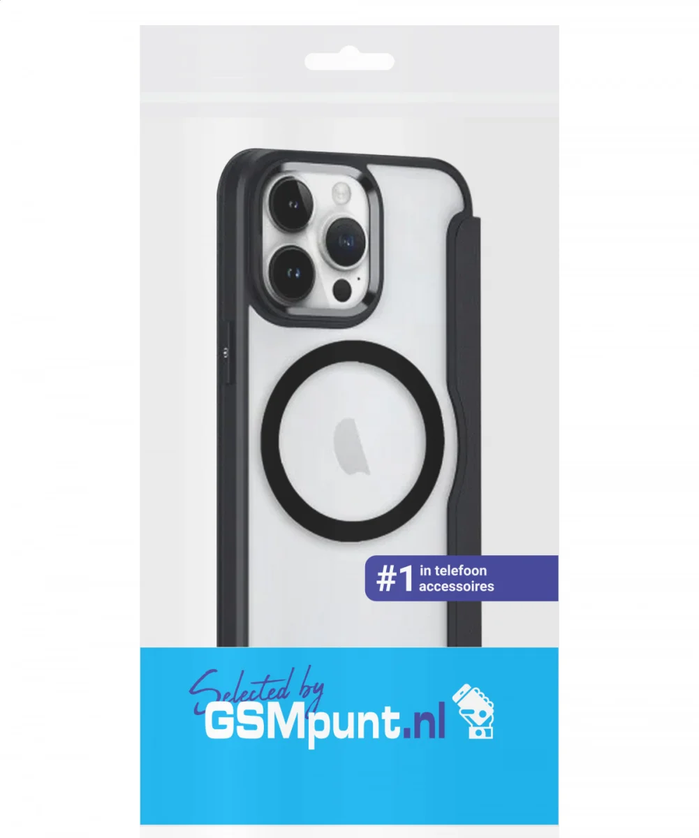 Apple iPhone 12 Pro Max Hoesje met MagSafe Book Case Zwart afbeelding 8