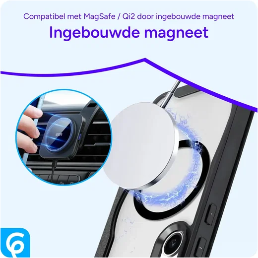 Apple iPhone 13 / 14 Hoesje met MagSafe / Qi2 Book Case Zwart afbeelding 5