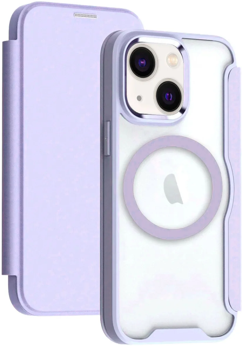 Apple iPhone 13 / 14 Hoesje met MagSafe Book Case Paars afbeelding 1