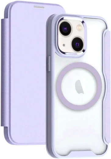 Apple iPhone 13 / 14 Hoesje met MagSafe Book Case Paars afbeelding 1