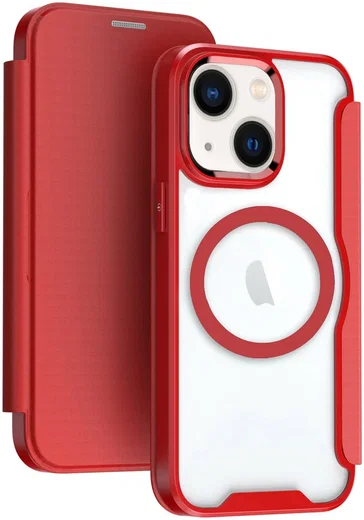 Apple iPhone 13 / 14 Hoesje met MagSafe Book Case Rood afbeelding 1