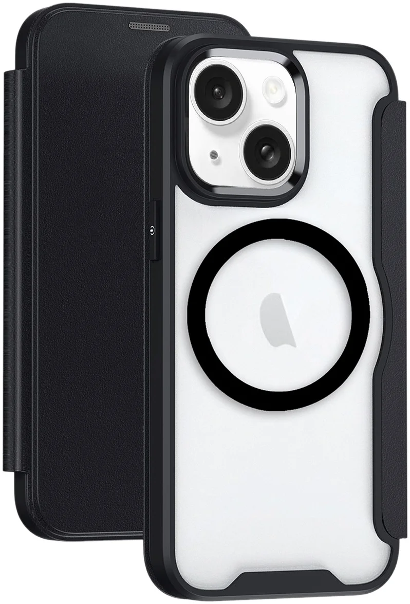 Apple iPhone 15 Hoesje met MagSafe Book Case Zwart afbeelding 1