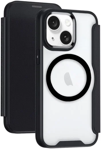 Apple iPhone 15 Hoesje met MagSafe Book Case Zwart afbeelding 1