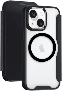 Apple iPhone 15 Hoesje met MagSafe Book Case Zwart
