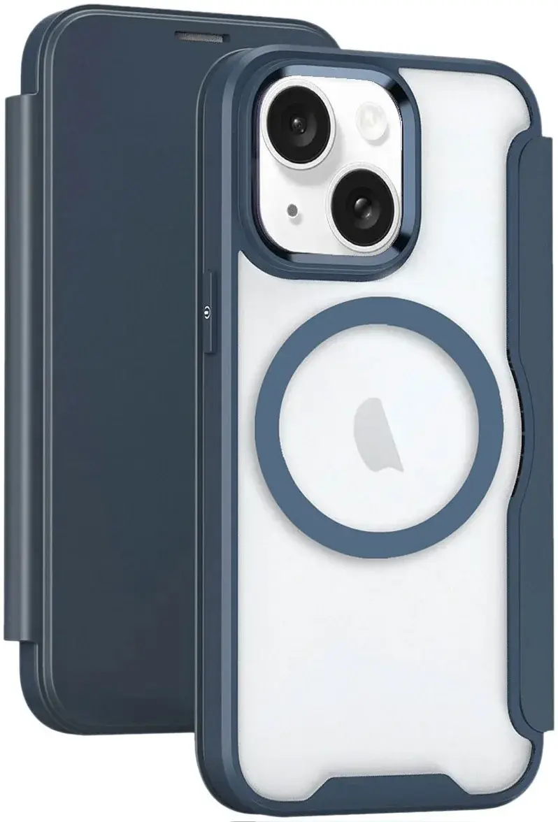 Apple iPhone 15 Hoesje met MagSafe Book Case Blauw afbeelding 1