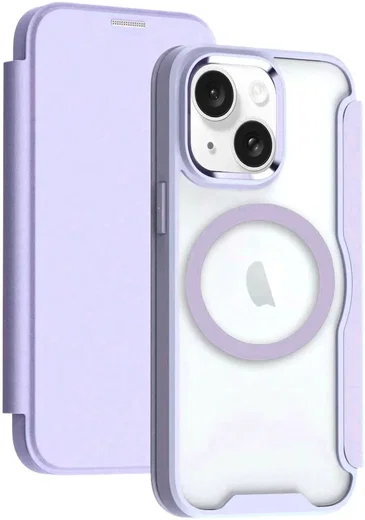 Apple iPhone 15 Hoesje met MagSafe Book Case Paars afbeelding 1