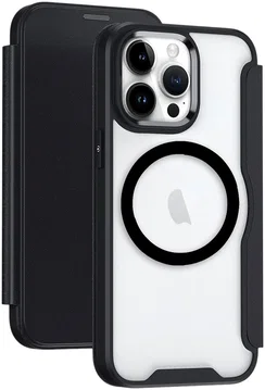 Apple iPhone 15 Pro Hoesje met MagSafe Book Case Zwart