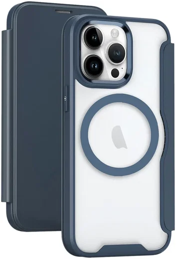 Apple iPhone 15 Pro Hoesje met MagSafe Book Case Blauw afbeelding 1