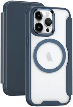 Apple iPhone 15 Pro Hoesje met MagSafe Book Case Blauw