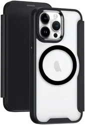 Apple iPhone 15 Pro Max Hoesje met MagSafe Book Case Zwart afbeelding