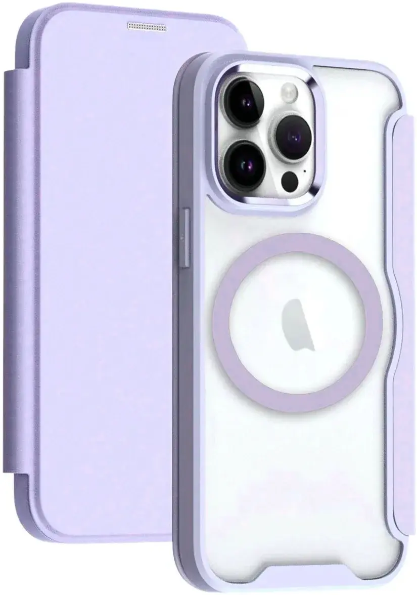Apple iPhone 15 Pro Max Hoesje met MagSafe Book Case Paars afbeelding 1