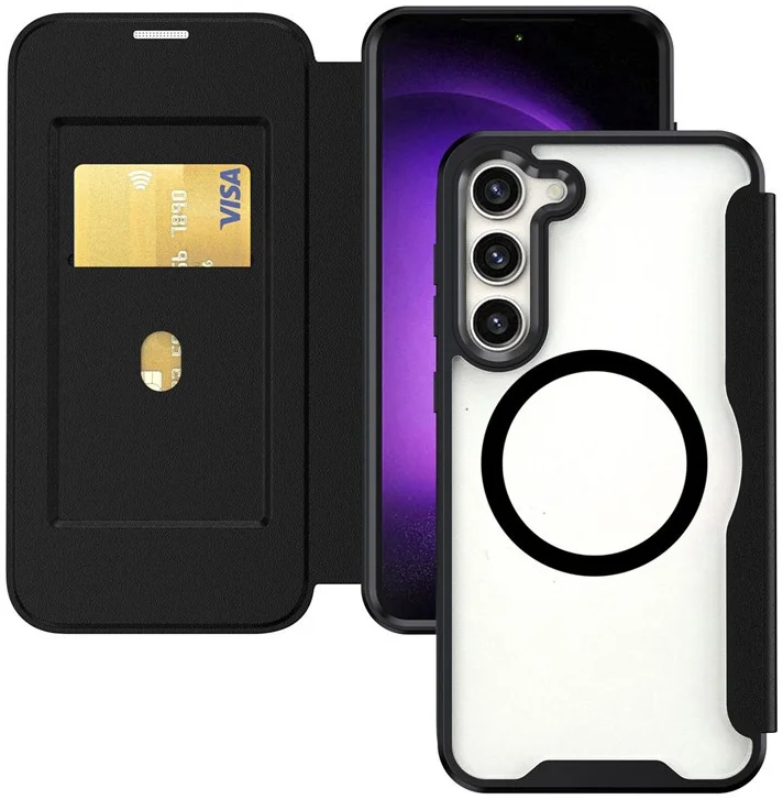 Samsung Galaxy S23 Hoesje met MagSafe Book Case Zwart afbeelding 1
