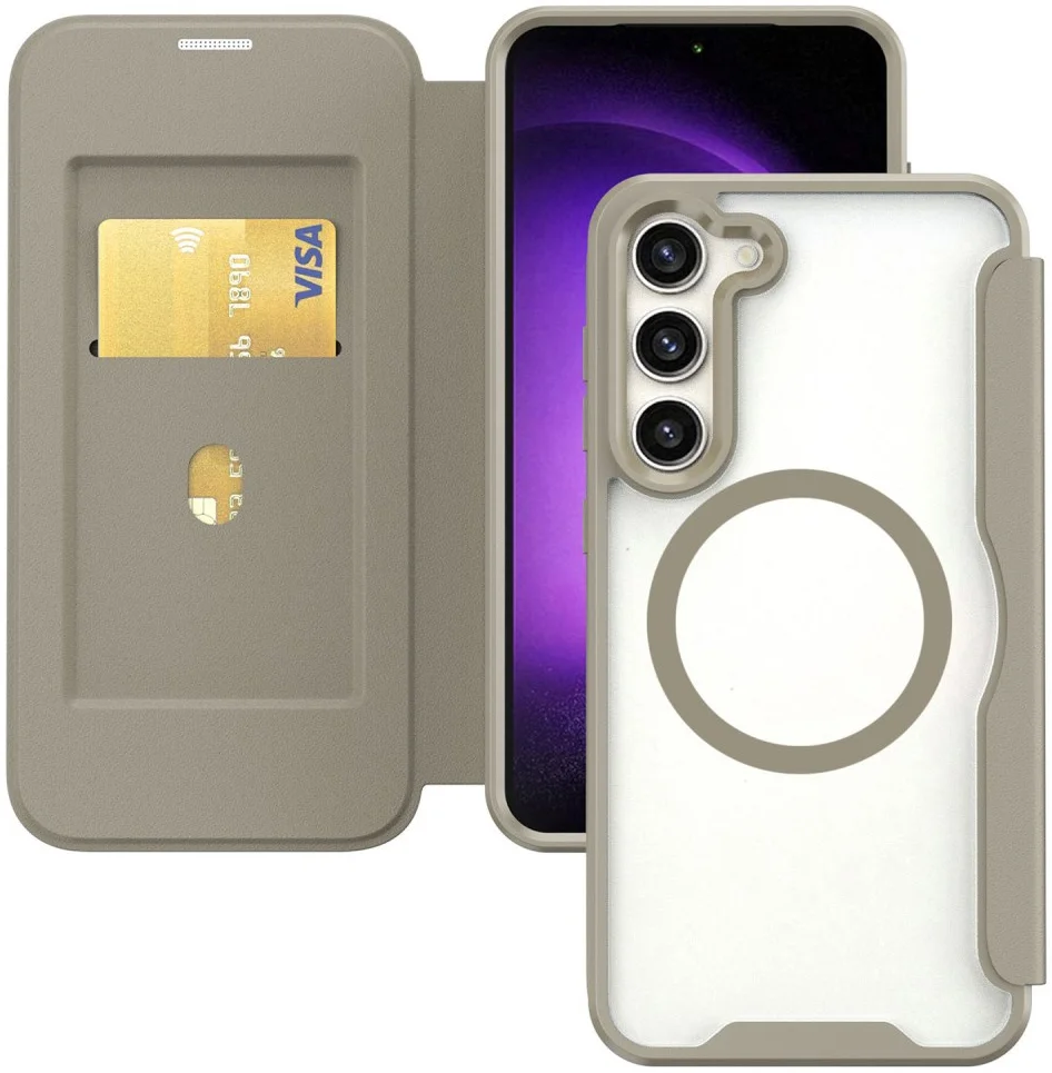 Samsung Galaxy S23 Plus Hoesje met MagSafe Book Case Khaki afbeelding 1